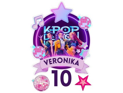 Jedlý personalizovaný obrázok na tortu - KPop Deamon Hunters