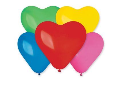 Latexový balón 25 cm - Srdce mix 1 ks
