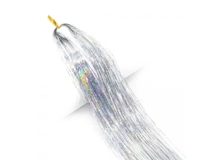 Kanekalon Tinsel Braids - Silver Tinsel