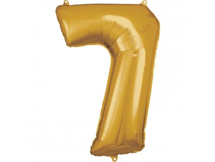 Balónik fóliový narodeninové číslo 7 zlatý 86cm