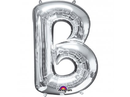 Mini fóliový balónik písmeno B 33 cm strieborný