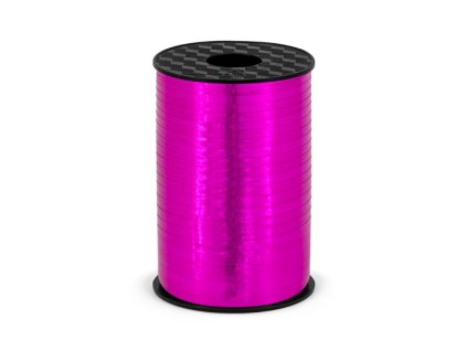 Stuha na balóny magenta - metalická 225 m