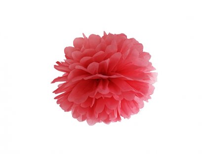 Pompom v tvare červeného kvetu 25 cm