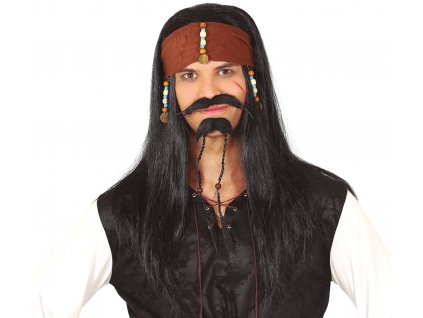 Pirátska parochňa so šatkou - Jack Sparrow
