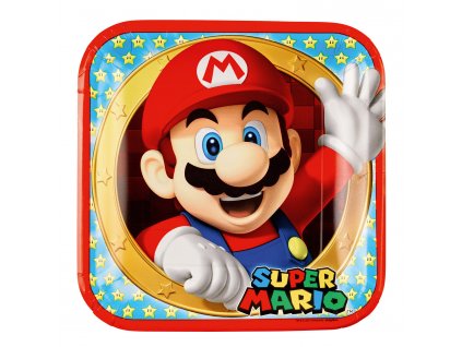 Štvorcové taniere - Super Mario 8 ks