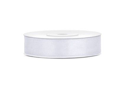 Saténová stuha - biela 12 mm / 25 m
