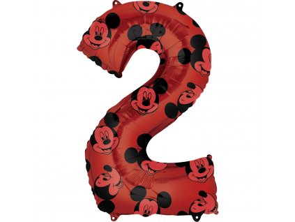 Balónik fóliový narodeninové číslo 2 - Mickey Mouse 66 cm