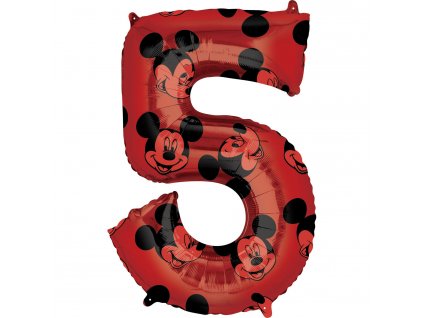 Balónik fóliový narodeninové číslo 5 - Mickey Mouse 66 cm