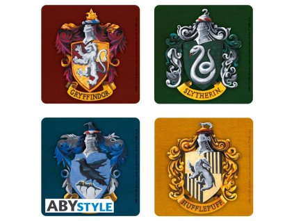 harry potter set 4 dessous de verre maisons