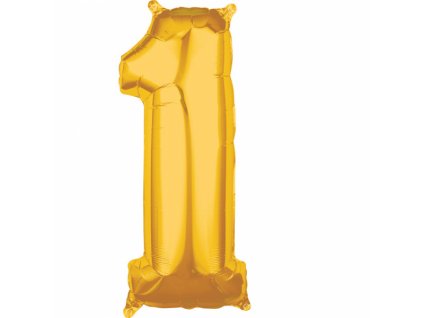 44405 foliovy balon narodeninove cislo 1 zlaty 66cm