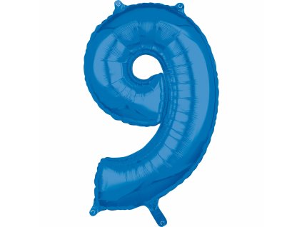 44711 foliovy balon narodeninove cislo 9 modry 66cm