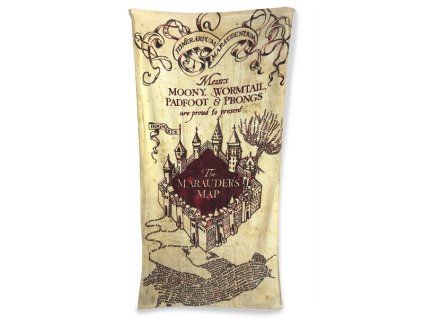 Osuška Harry Potter - Záškodnícka Mapa 75 x 150 cm