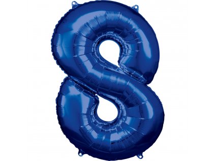 Balónik fóliový narodeninové číslo 8 modrý 86 cm