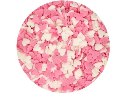 Cukrárske zdobenie srdiečka bielo/ružové 60 g