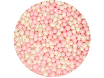 Cukrové guličky Soft Pearls - Biele/Ružové 60 g