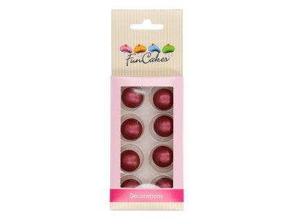 Čokoládové guličky Pearl Ruby - Metalické červené 8 ks