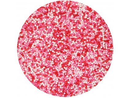 Cukrové guličky Nonpareils Lots of Love červené/ružové/biele 80 g