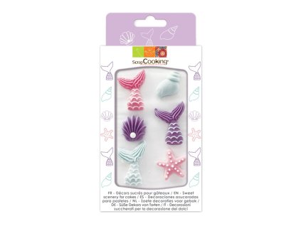 Cukrová dekorácia - Morská panna 6 ks
