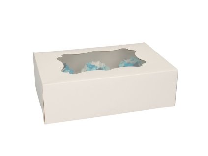 Dekoračné krabice na muffiny a cupcakes - biele 3 ks