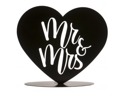 Ozdoba na tortu - Mr & Mrs čierna 14,5 cm