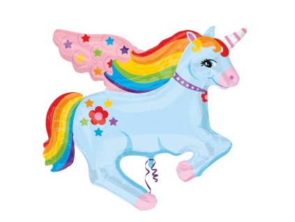 Fóliový balón Jednorožec - modrý