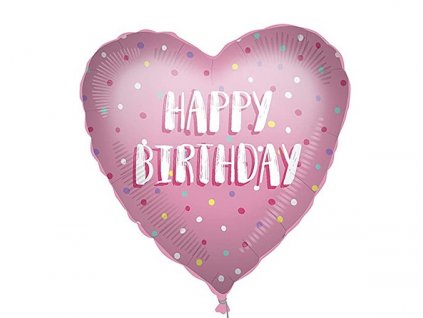 63357 foliovy balon happy birthday ruzove srdce 46 cm