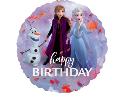 63789 foliovy balon frozen ii happy birthday kruh