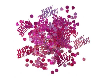 Konfety - Happy Birthday fóliové ružové 15 g