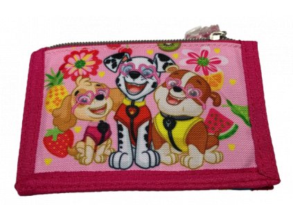 Textilná detská peňaženka - Paw Patrol ružová