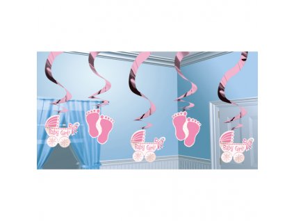 Dekoračné víry - Baby Shower (ružové)