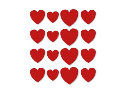Cukrové zdobenie - Červené srdiečka mix 16 ks