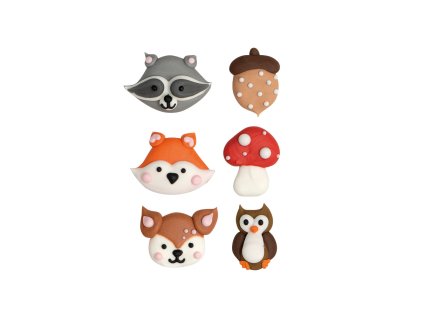 Cukrové zdobenie - Lesné zvieratká 6 ks