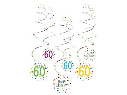 Dekoračné víry - Happy Birthday Konfety 60