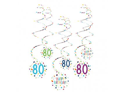 Dekoračné víry - Happy Birthday Konfety 80