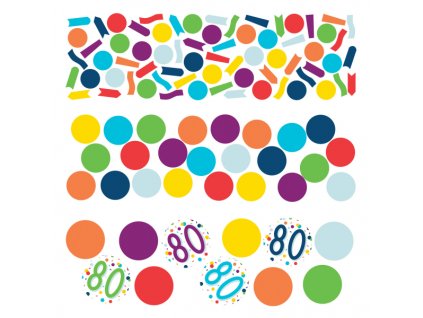 Farebné narodeninové konfety - 80