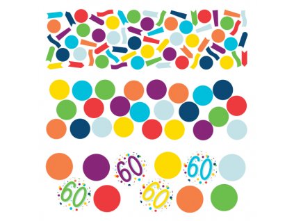 Farebné narodeninové konfety - 60