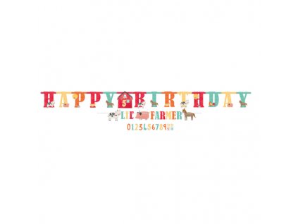 Banner Happy Birthday - Farma