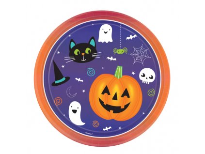 Papierové taniere - Halloween Friends 23 cm 8 ks