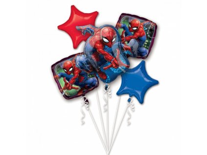 Balónová kytica - Marvel Spiderman 5 ks