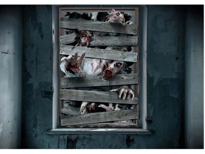 Dekorácia na okno Halloween - Zombie