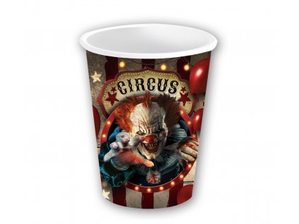 Poháre - Halloween Circus Klaun 240 ml 6 ks