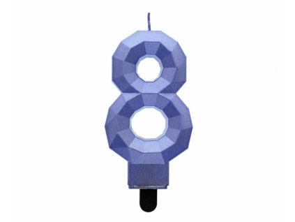 Metalická sviečka Diamond - modrá 8