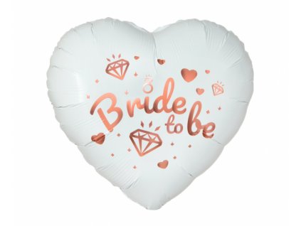 Fóliový balón srdce - Bride to be ružovozlatý 46 cm