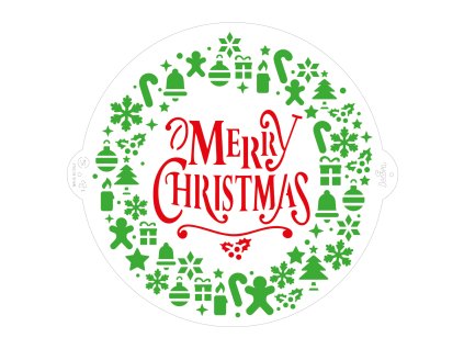 Stencil - Merry Christmas ø 25 cm