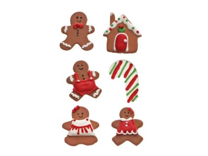 Cukrové vianočné zdobenie - Perníčky 6 ks