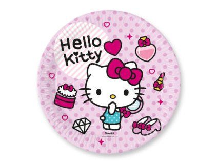 Papierové taniere - Hello Kitty 23 cm 8 ks