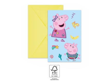 76008 pozvanky peppa pig 6 ks