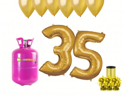 Hélium párty set na 35. narodeniny so zlatými balónmi