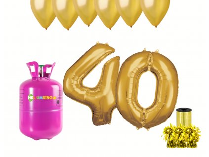 Hélium párty set na 40. narodeniny so zlatými balónmi