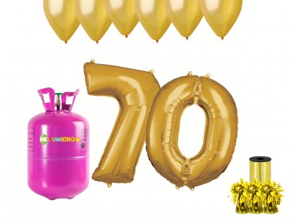 Hélium párty set na 70. narodeniny so zlatými balónmi
